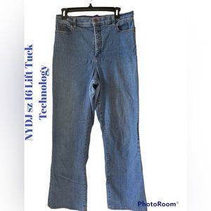 NYDJ Bootcut Blue Denim Jeans Sz 16 GUC Lift X Tuck Slimming Tummy Control